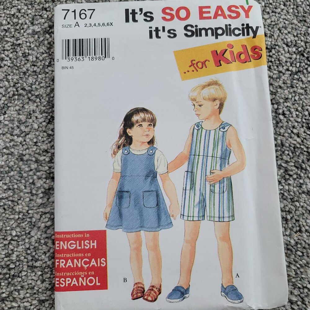 Bundle Only It's So Easy Jumper & Shortalls Pattern #7167 Uncut